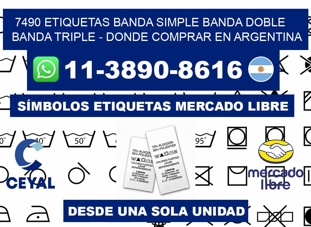 7490 etiquetas banda simple banda doble banda triple - Donde Comprar en Argentina