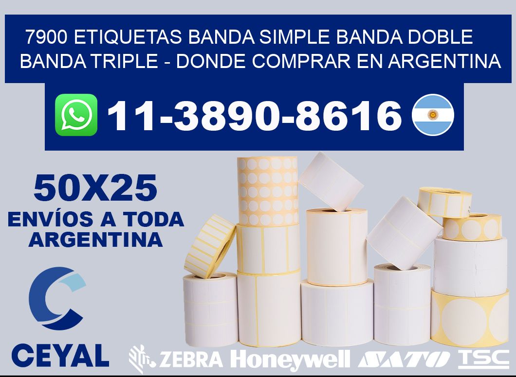 7900 etiquetas banda simple banda doble banda triple - Donde Comprar en Argentina