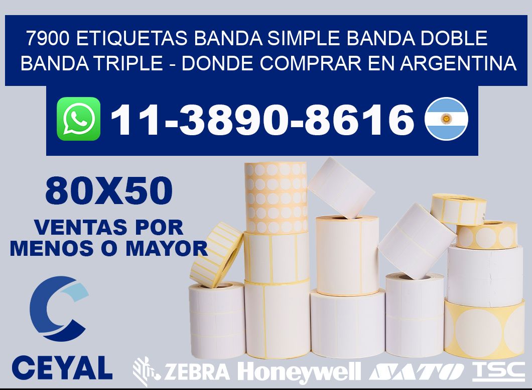7900 etiquetas banda simple banda doble banda triple - Donde Comprar en Argentina