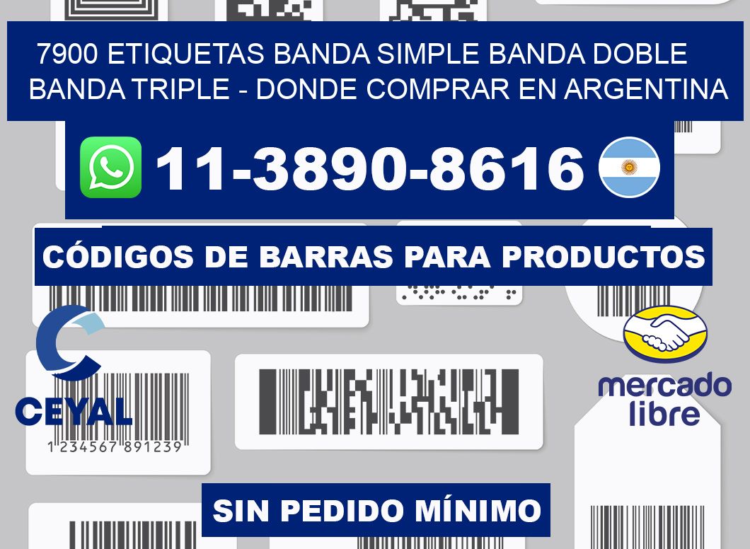 7900 etiquetas banda simple banda doble banda triple - Donde Comprar en Argentina