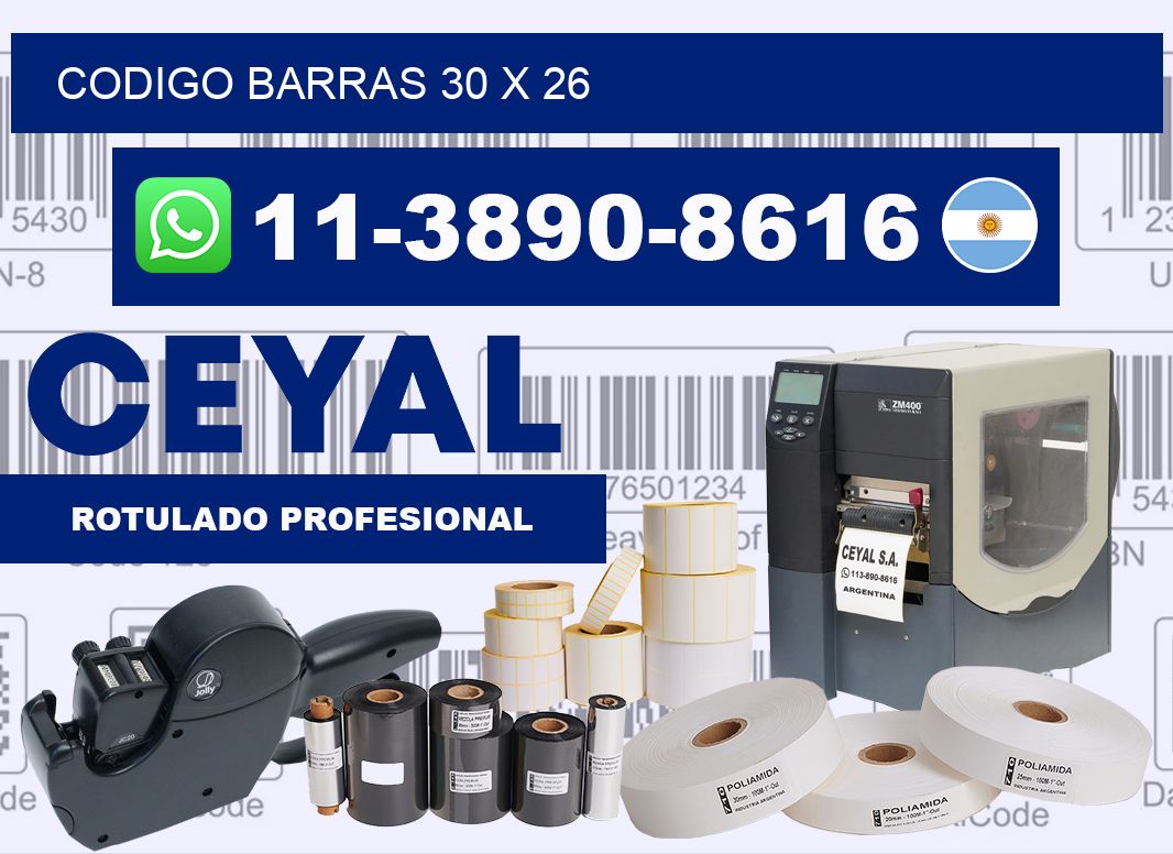 Codigo barras 30 x 26