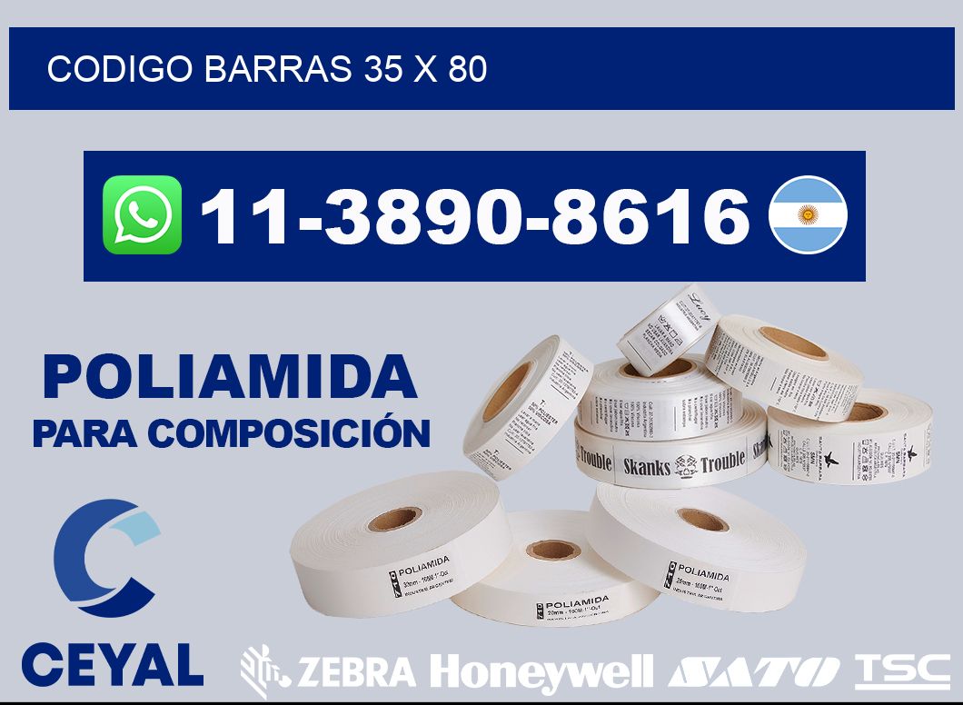 Codigo barras 35 x 80