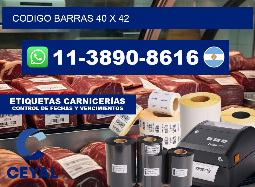 Codigo barras 40 x 42