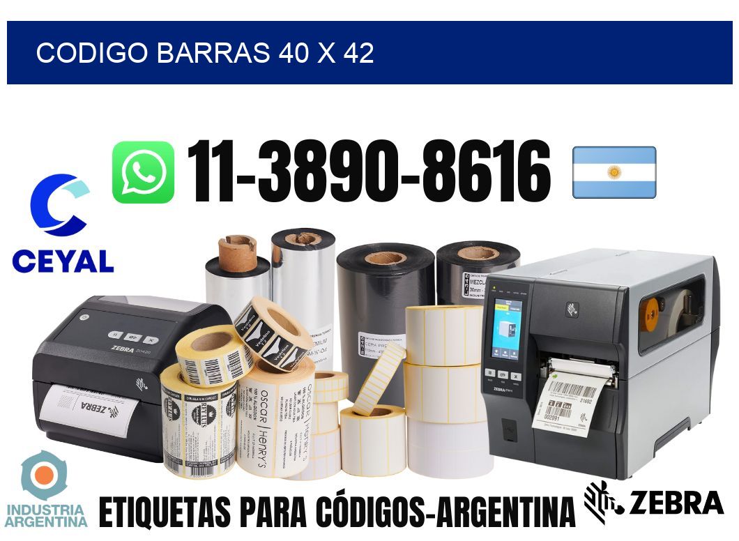 Codigo barras 40 x 42