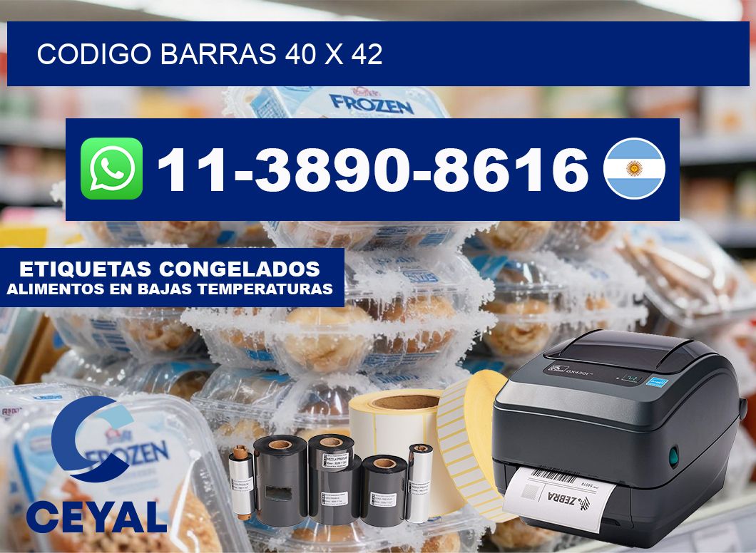 Codigo barras 40 x 42