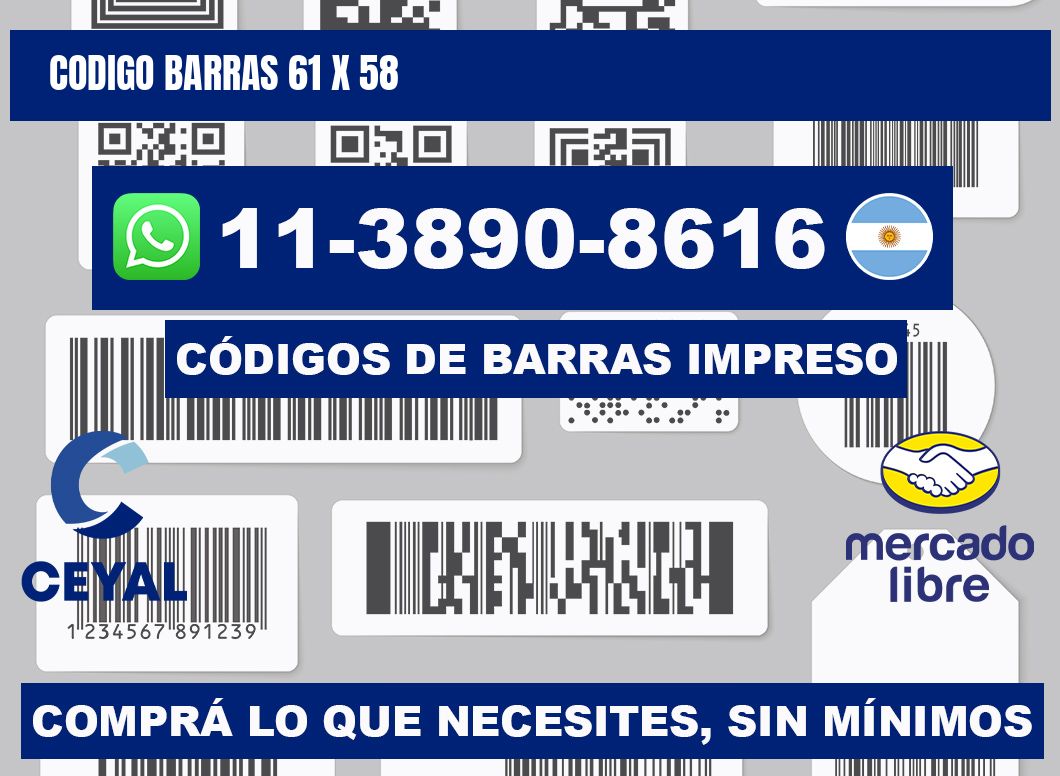 Codigo barras 61 x 58