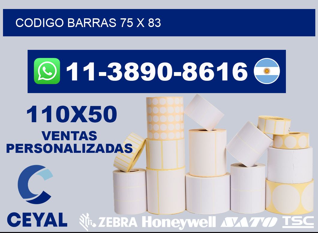 Codigo barras 75 x 83