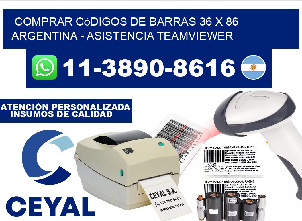 Comprar códigos de barras 36 x 86 argentina - asistencia teamviewer