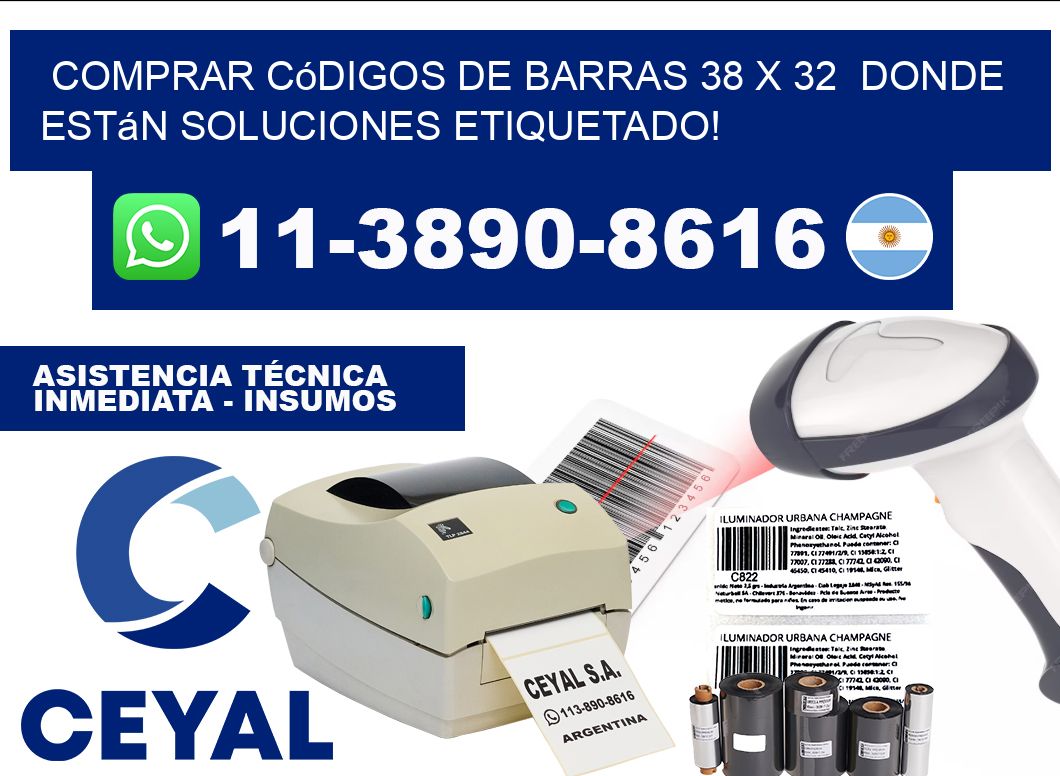 Comprar códigos de barras 38 x 32  donde están soluciones etiquetado!