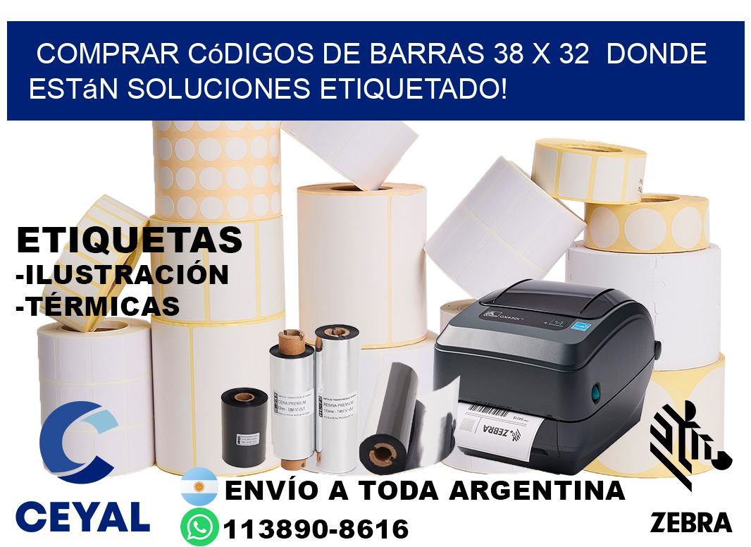 Comprar códigos de barras 38 x 32  donde están soluciones etiquetado!