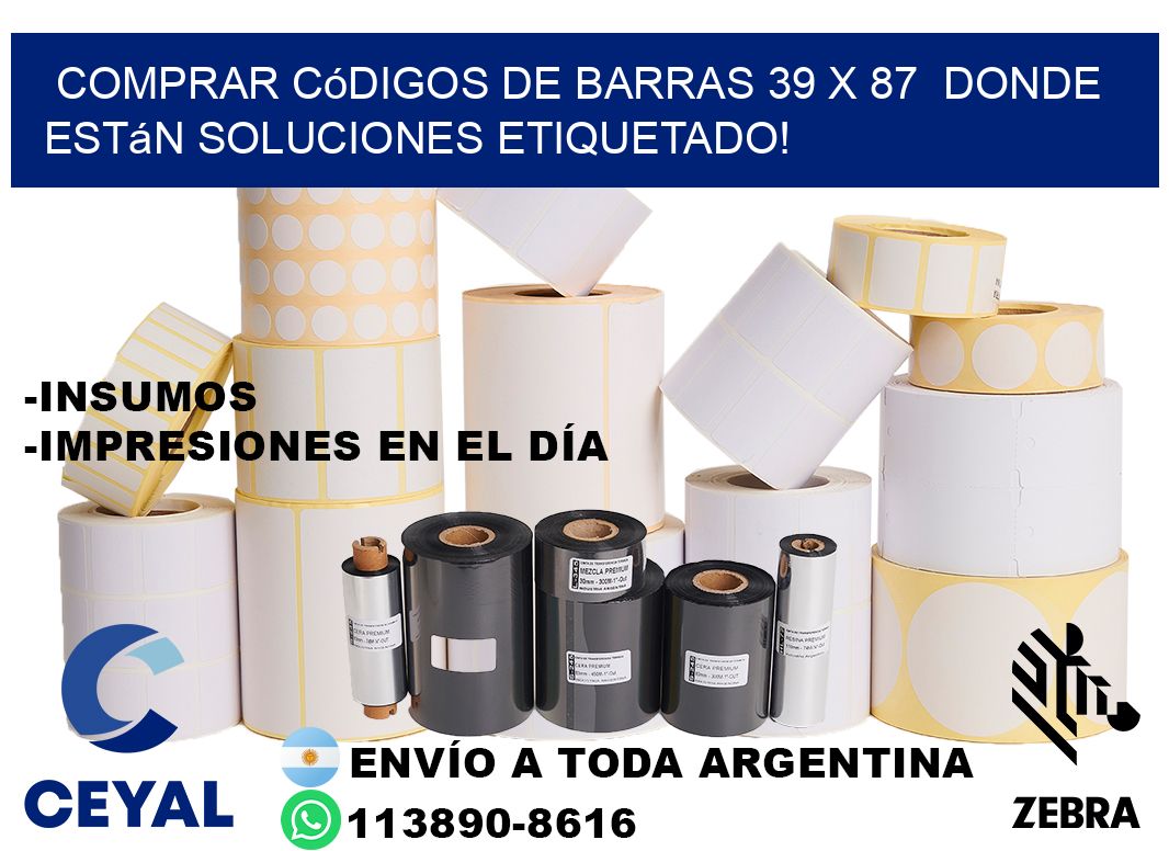Comprar códigos de barras 39 x 87  donde están soluciones etiquetado!