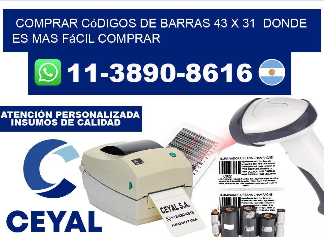 Comprar códigos de barras 43 x 31  Donde es mas fácil comprar