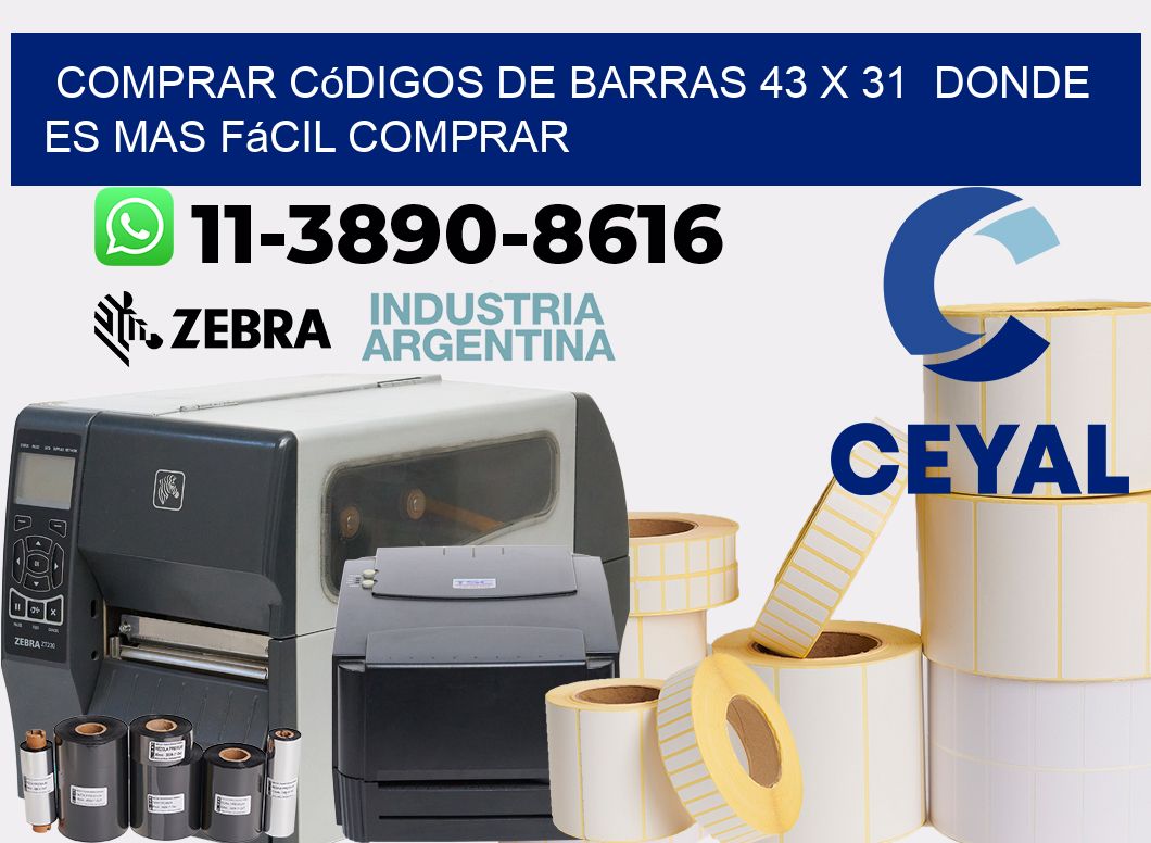 Comprar códigos de barras 43 x 31  Donde es mas fácil comprar