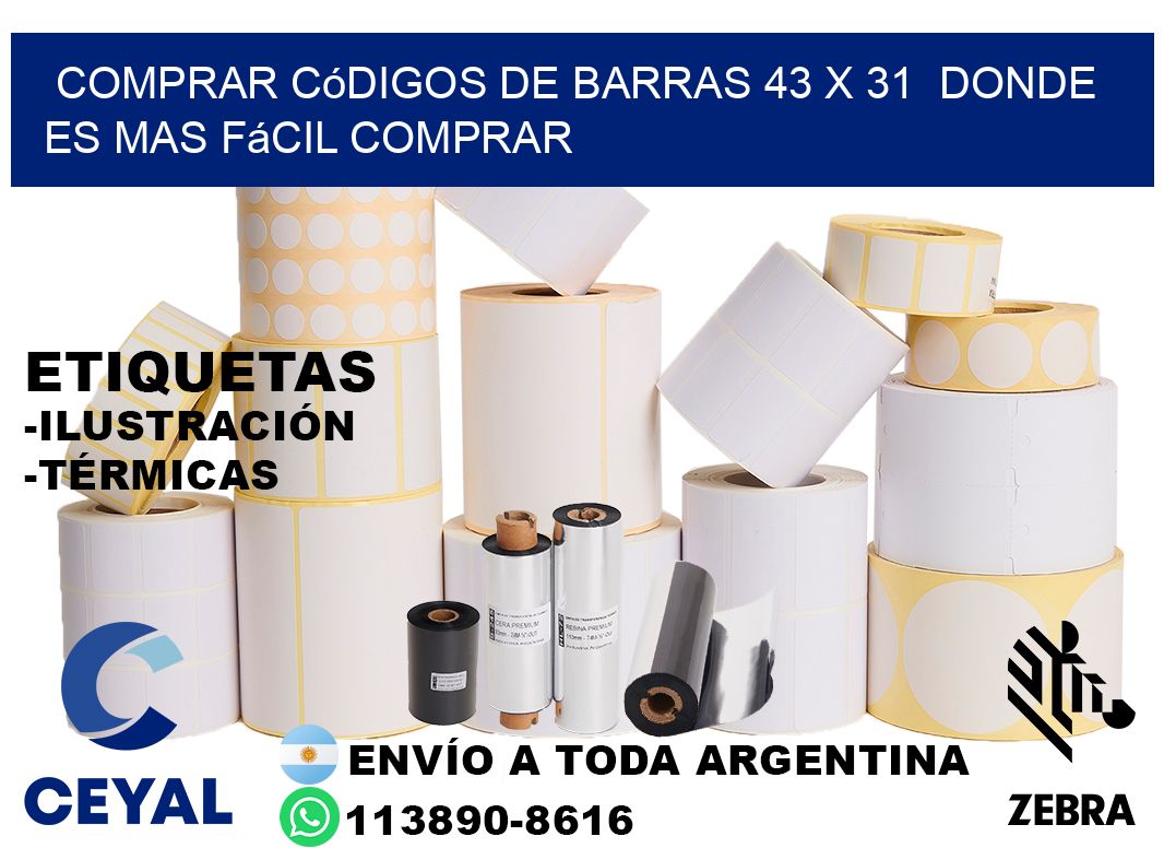 Comprar códigos de barras 43 x 31  Donde es mas fácil comprar