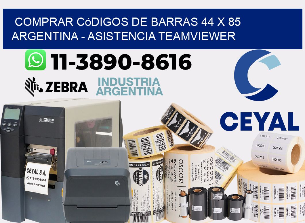Comprar códigos de barras 44 x 85 argentina - asistencia teamviewer