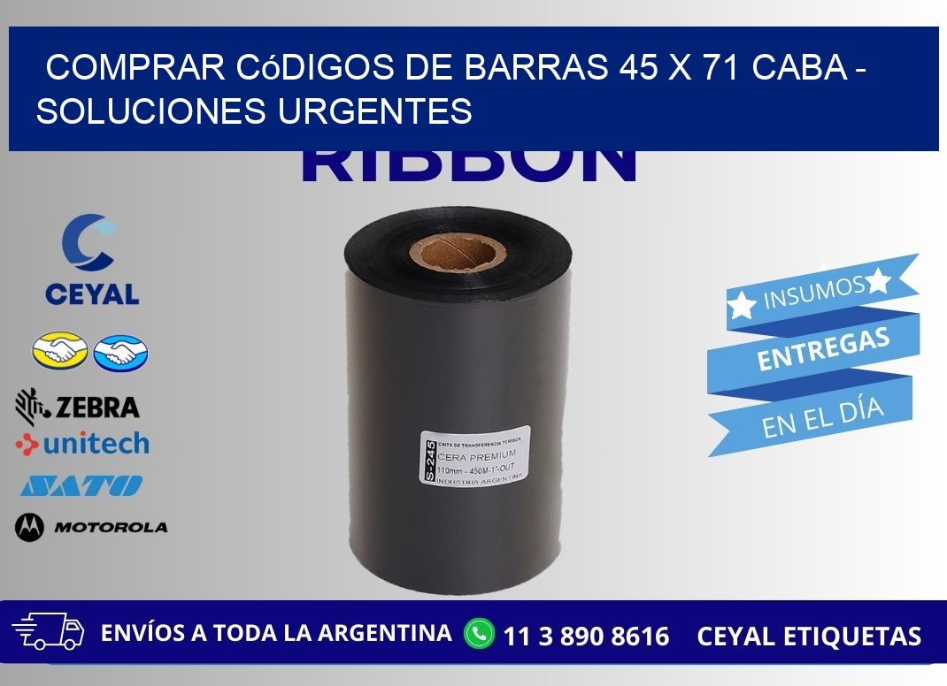 Comprar códigos de barras 45 x 71 CABA - soluciones urgentes