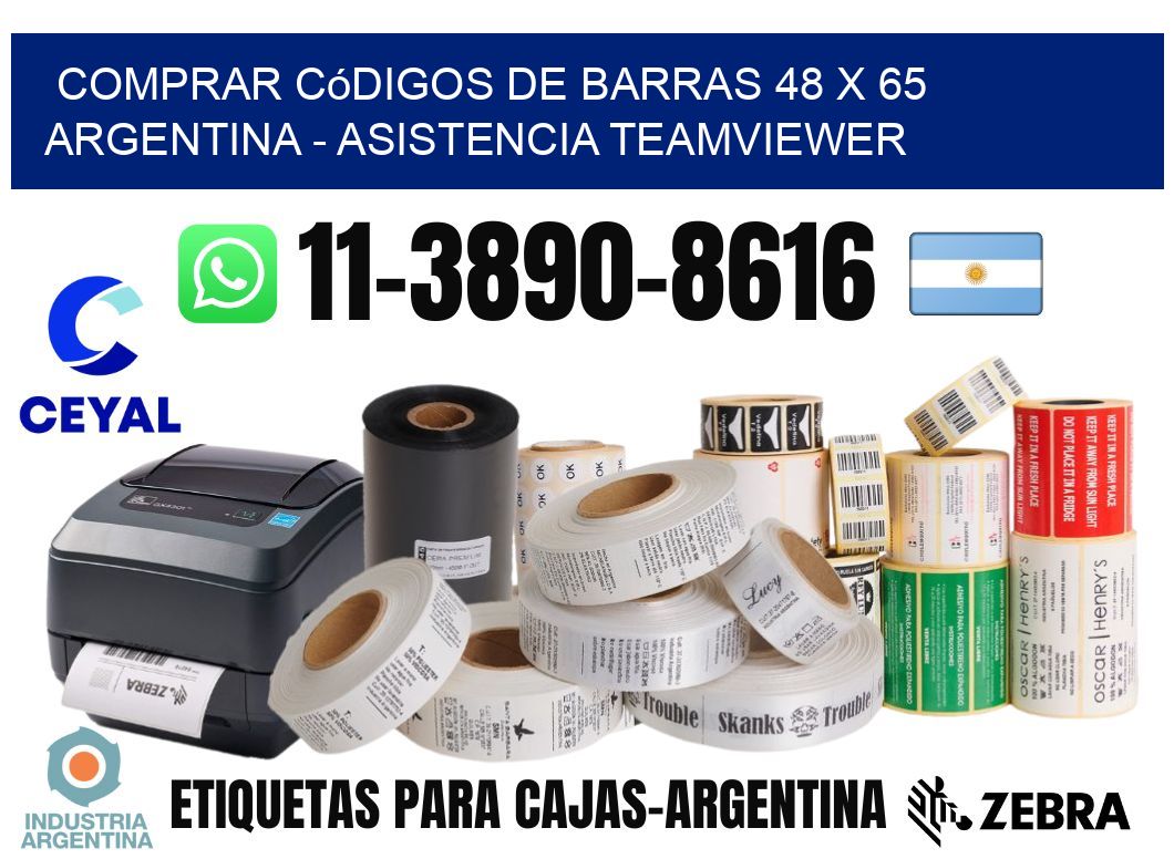 Comprar códigos de barras 48 x 65 argentina - asistencia teamviewer