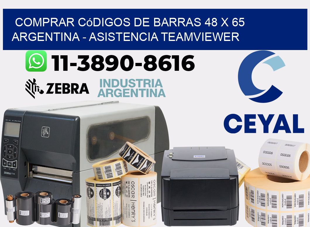 Comprar códigos de barras 48 x 65 argentina - asistencia teamviewer