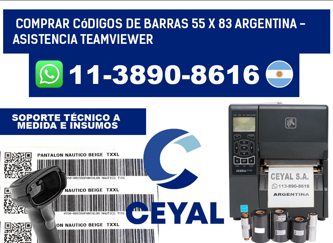 Comprar códigos de barras 55 x 83 argentina - asistencia teamviewer