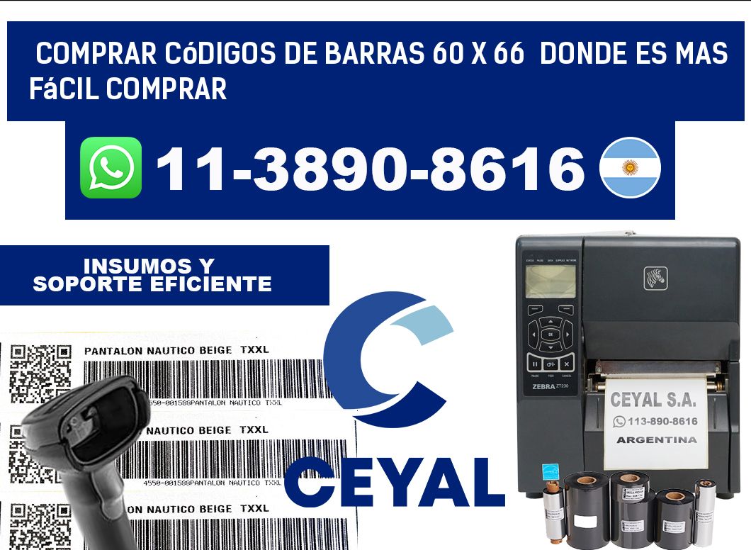 Comprar códigos de barras 60 x 66  Donde es mas fácil comprar