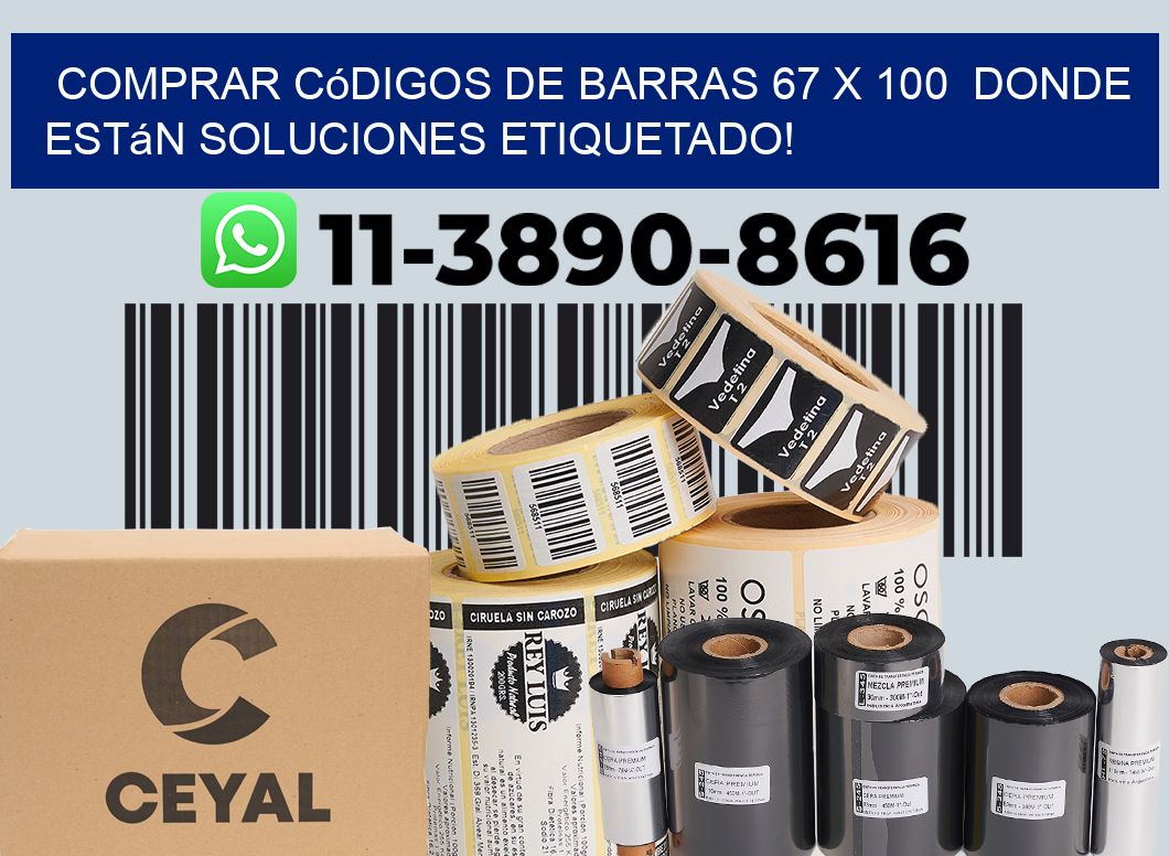 Comprar códigos de barras 67 x 100  donde están soluciones etiquetado!