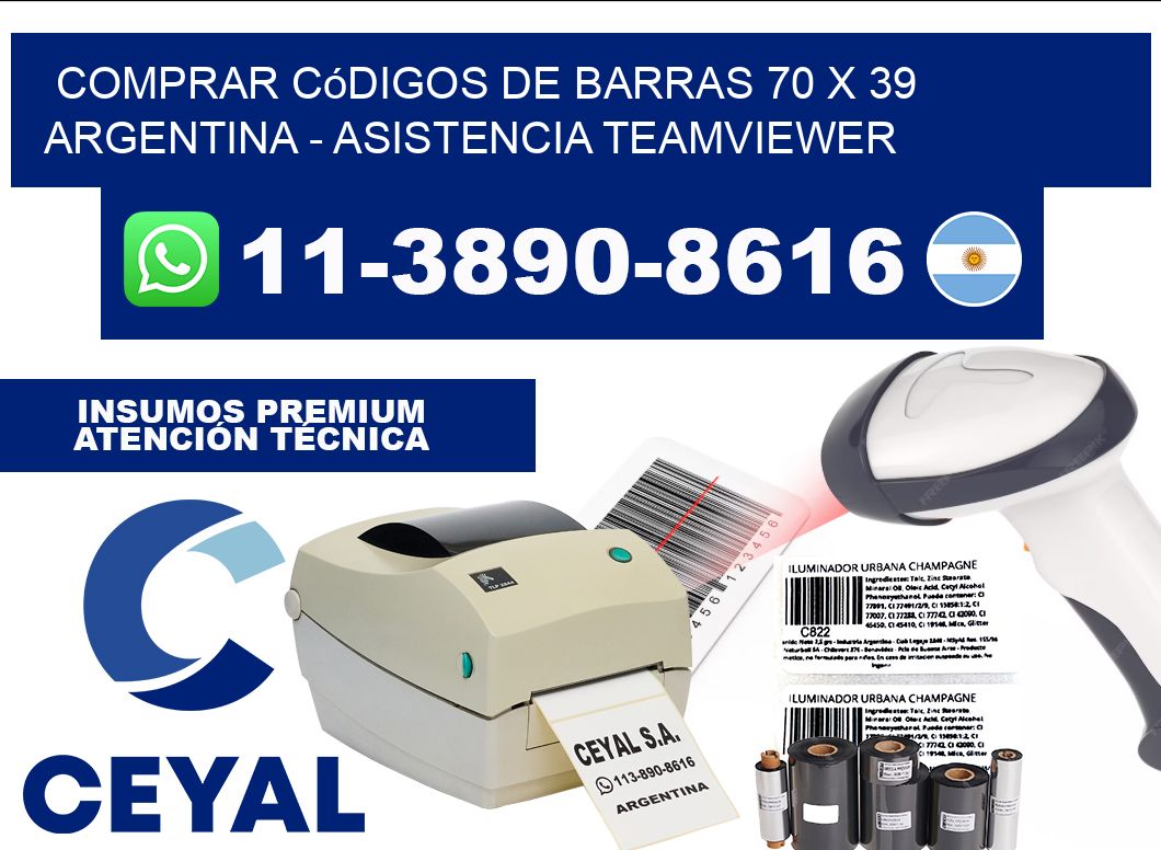 Comprar códigos de barras 70 x 39 argentina - asistencia teamviewer