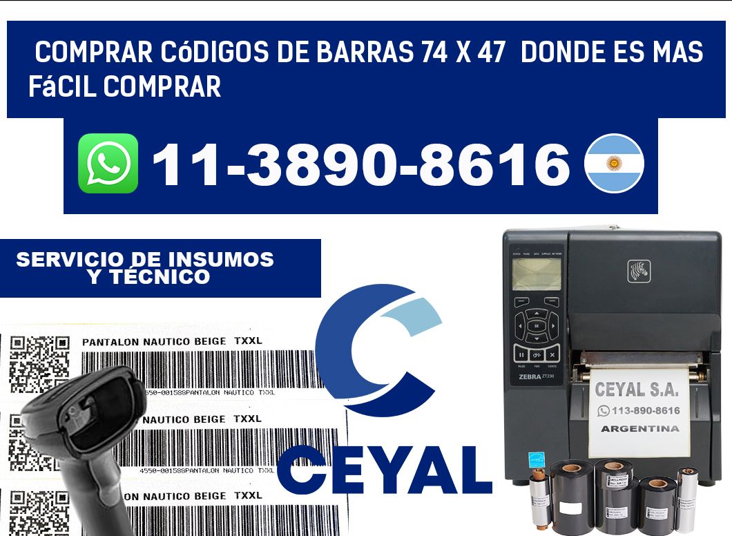 Comprar códigos de barras 74 x 47  Donde es mas fácil comprar