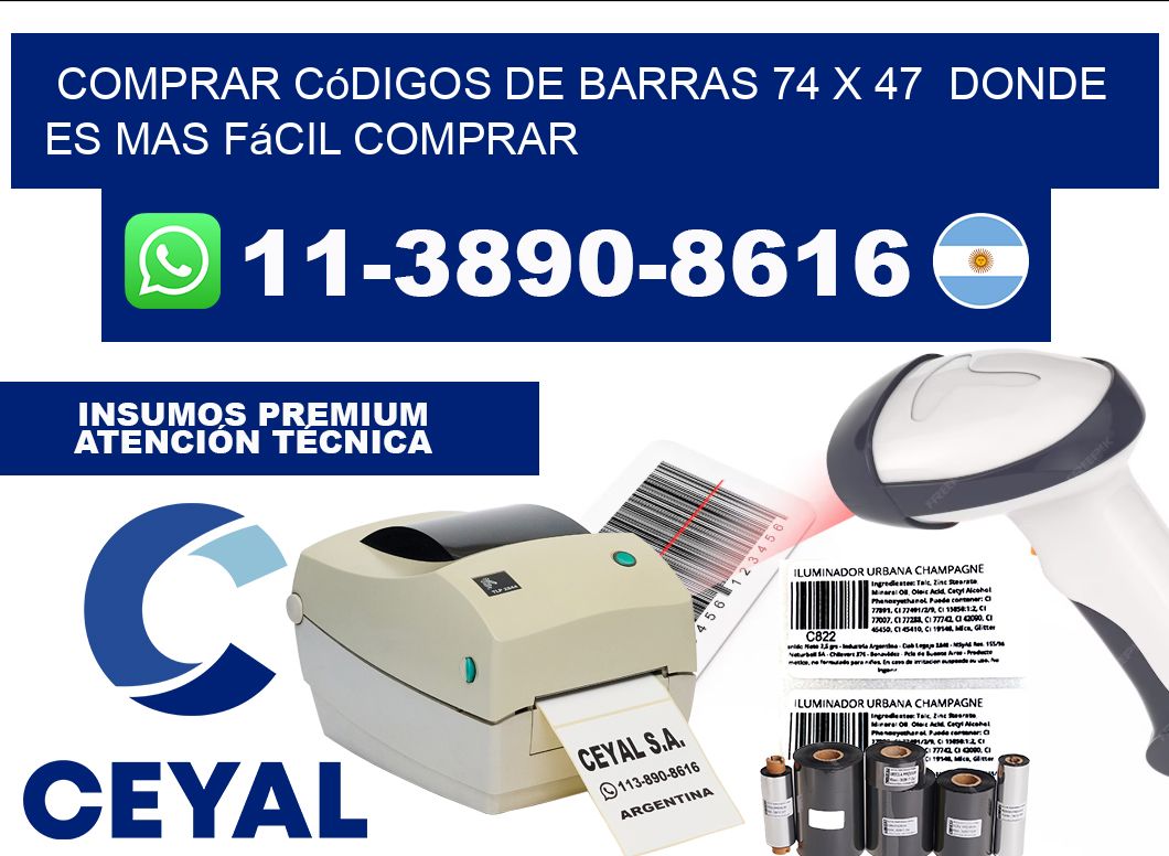 Comprar códigos de barras 74 x 47  Donde es mas fácil comprar