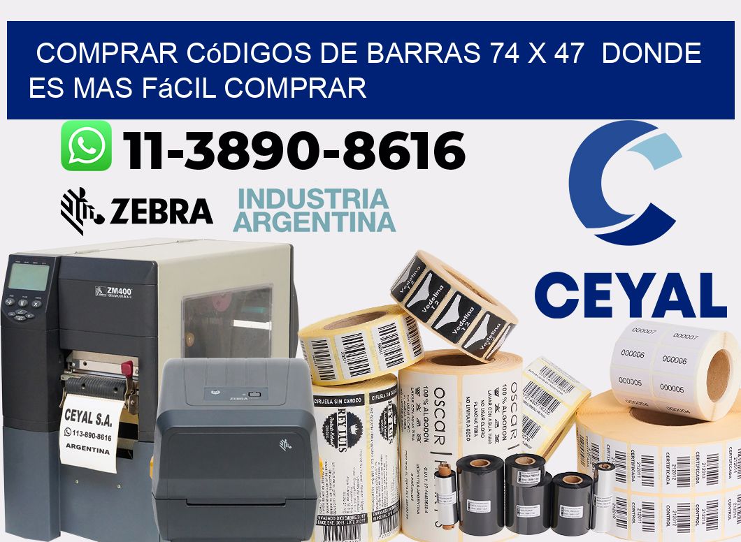 Comprar códigos de barras 74 x 47  Donde es mas fácil comprar
