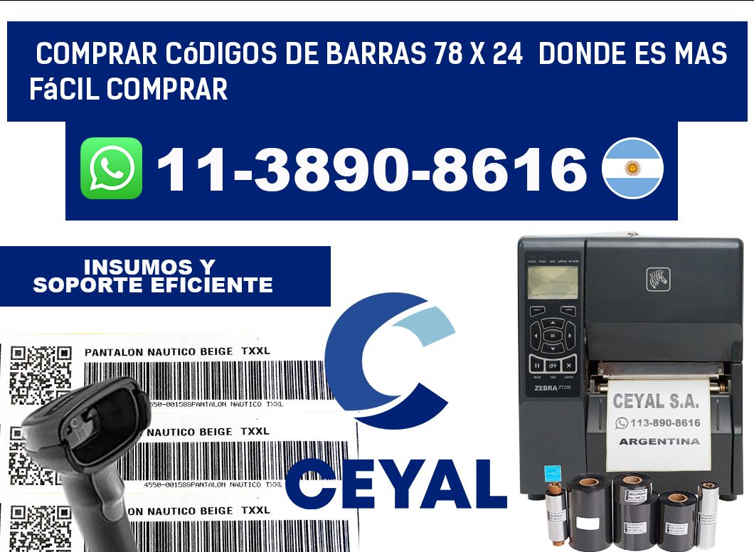 Comprar códigos de barras 78 x 24  Donde es mas fácil comprar