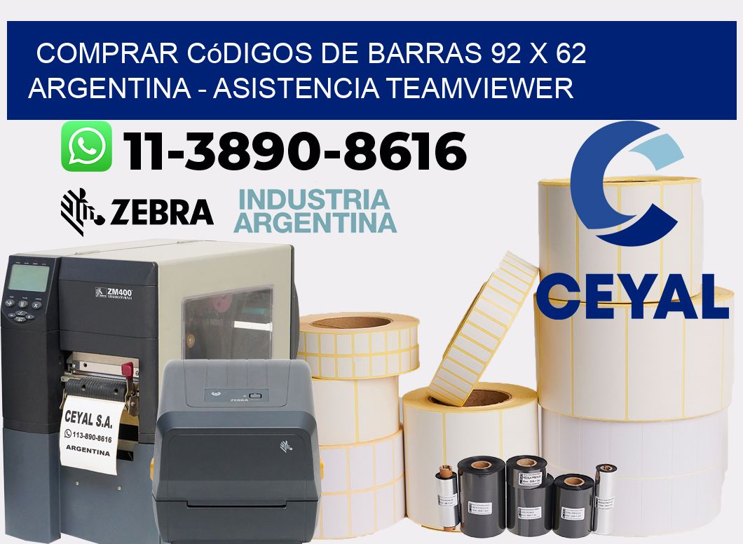 Comprar códigos de barras 92 x 62 argentina - asistencia teamviewer
