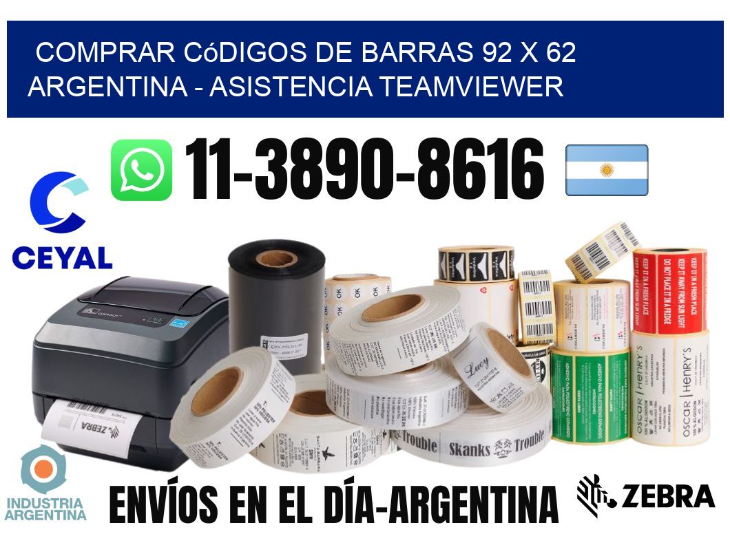 Comprar códigos de barras 92 x 62 argentina - asistencia teamviewer