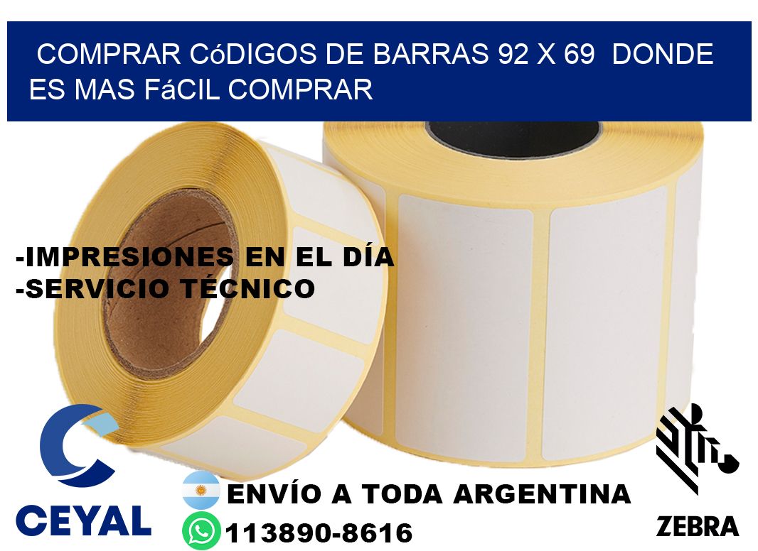 Comprar códigos de barras 92 x 69  Donde es mas fácil comprar