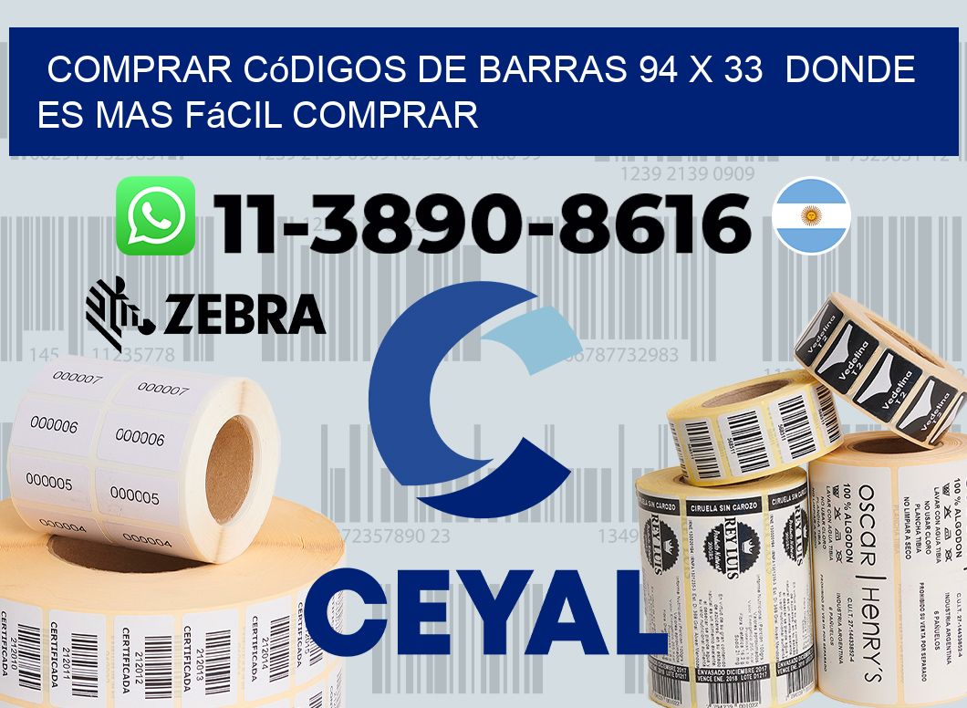 Comprar códigos de barras 94 x 33  Donde es mas fácil comprar