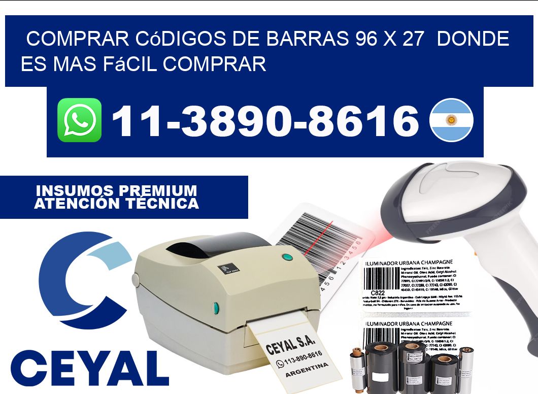 Comprar códigos de barras 96 x 27  Donde es mas fácil comprar