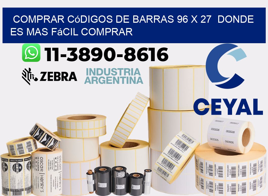 Comprar códigos de barras 96 x 27  Donde es mas fácil comprar
