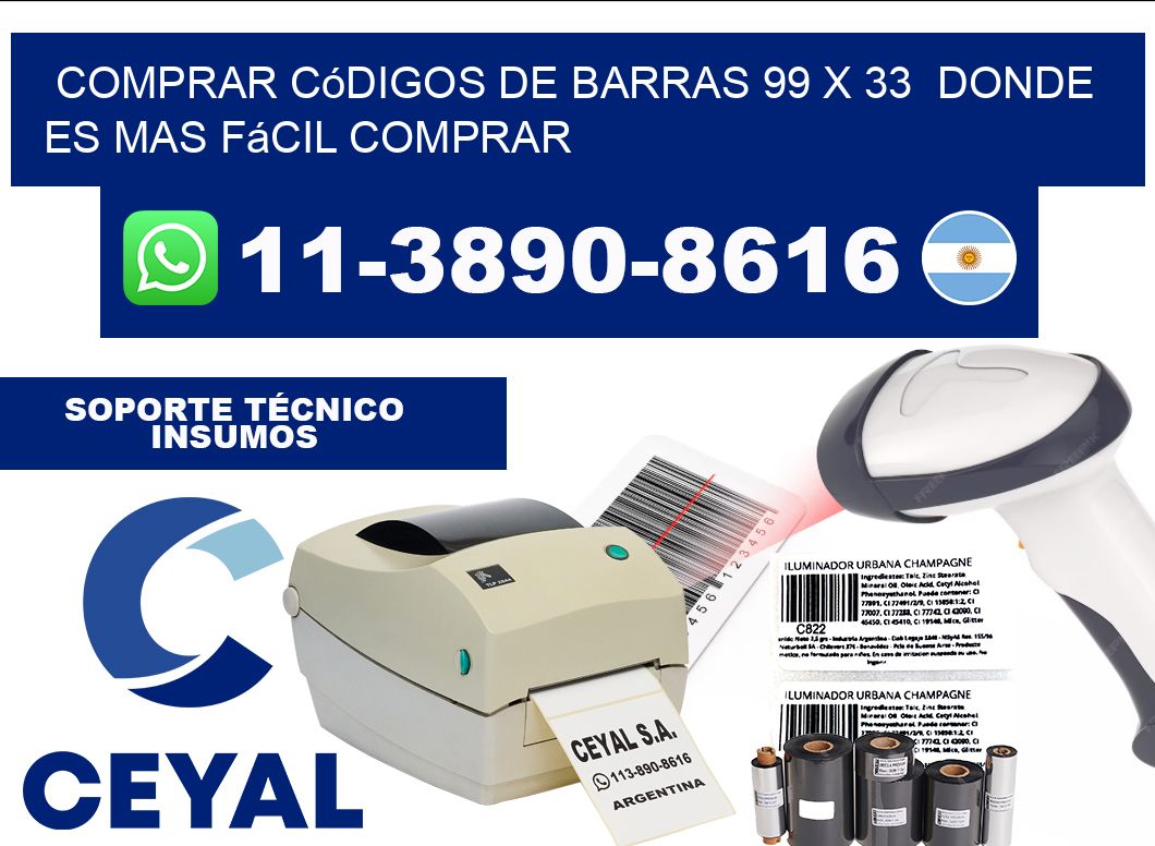 Comprar códigos de barras 99 x 33  Donde es mas fácil comprar