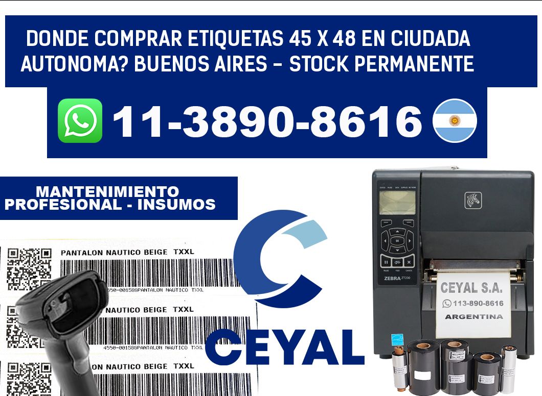 Donde Comprar etiquetas 45 x 48 en CIUDADA AUTONOMA? Buenos Aires - Stock permanente