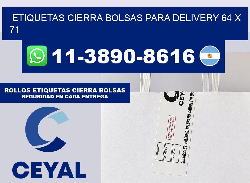 ETIQUETAS CIERRA BOLSAS PARA DELIVERY 64 x 71