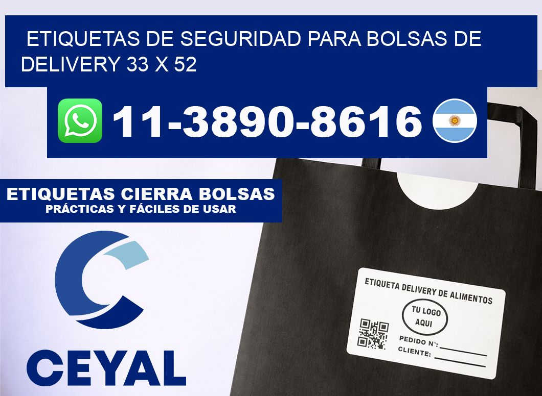 ETIQUETAS DE SEGURIDAD PARA BOLSAS DE DELIVERY 33 x 52