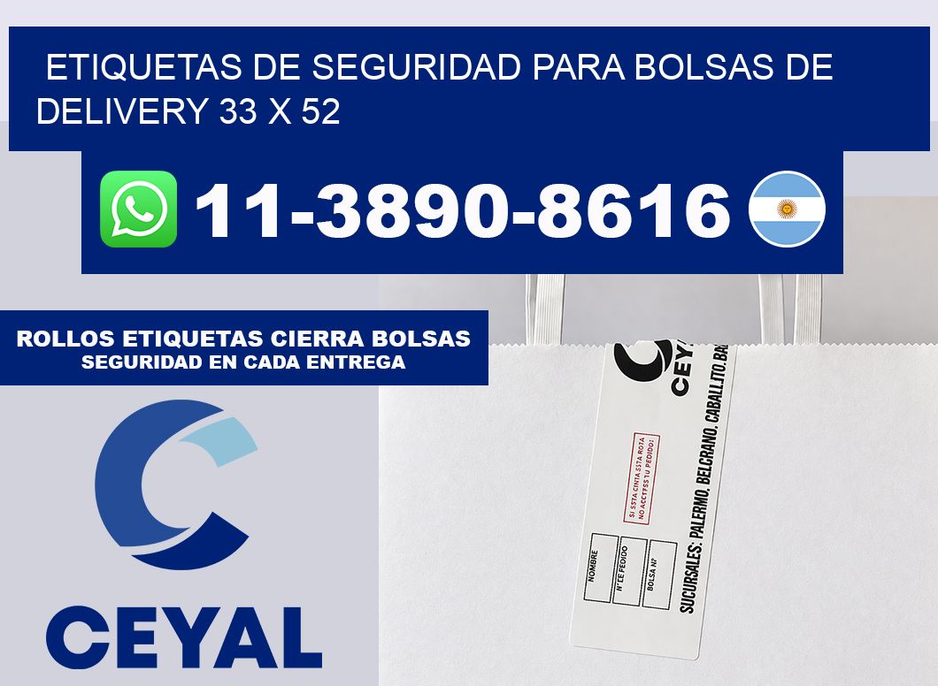 ETIQUETAS DE SEGURIDAD PARA BOLSAS DE DELIVERY 33 x 52