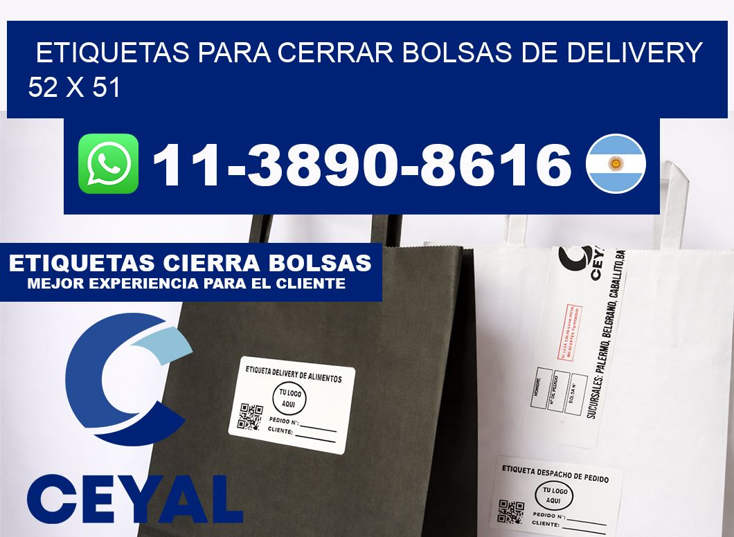 ETIQUETAS PARA CERRAR BOLSAS DE DELIVERY 52 x 51