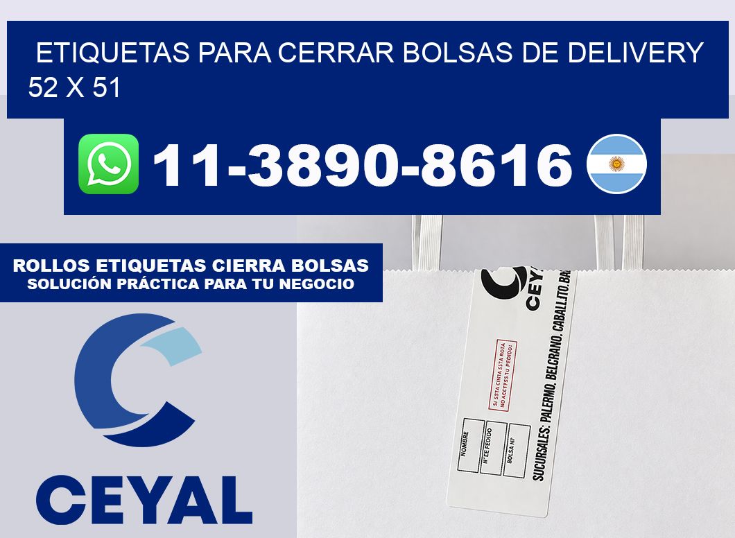 ETIQUETAS PARA CERRAR BOLSAS DE DELIVERY 52 x 51