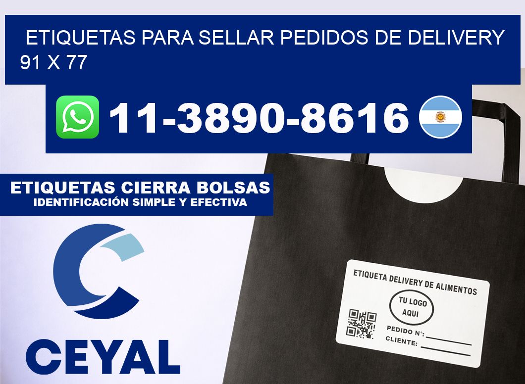 ETIQUETAS PARA SELLAR PEDIDOS DE DELIVERY 91 x 77
