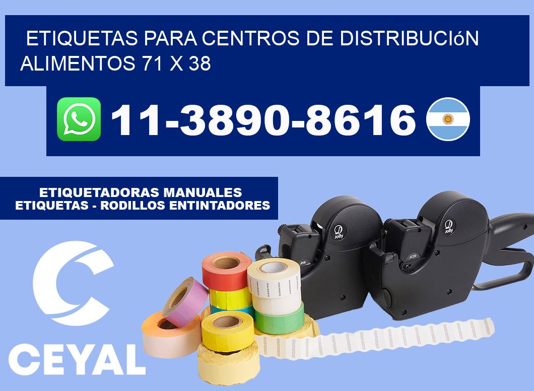 Etiquetas para centros de distribución alimentos 71 x 38