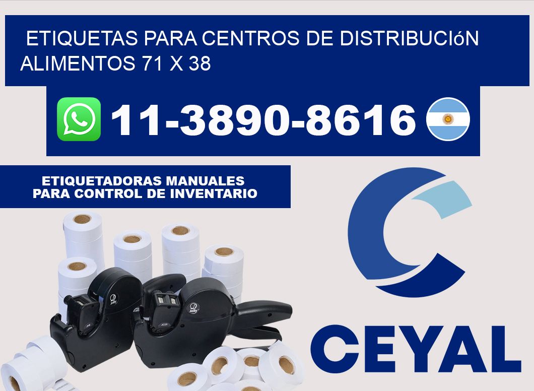 Etiquetas para centros de distribución alimentos 71 x 38