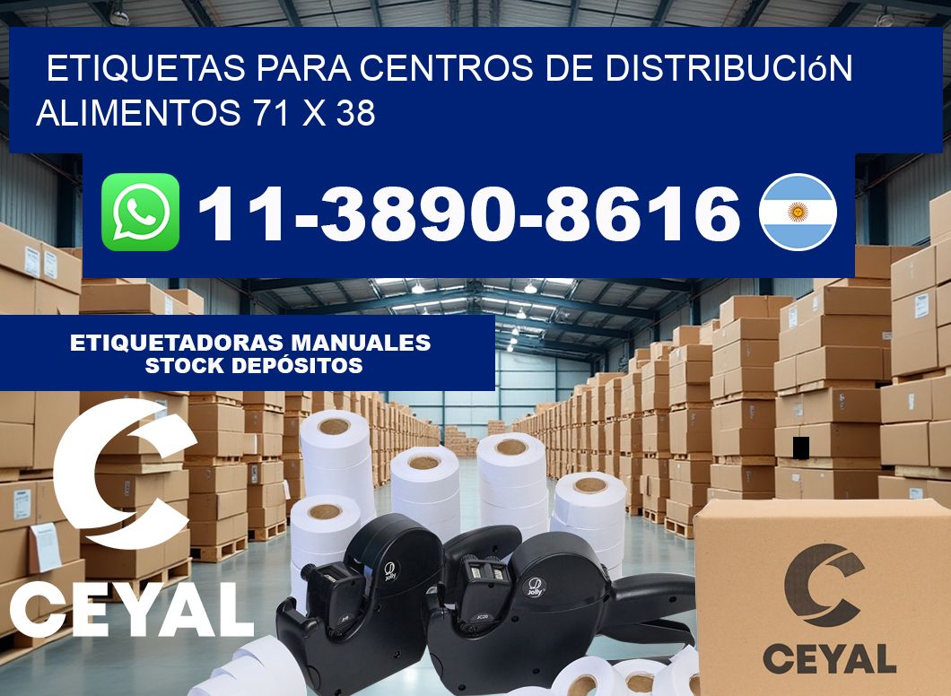 Etiquetas para centros de distribución alimentos 71 x 38