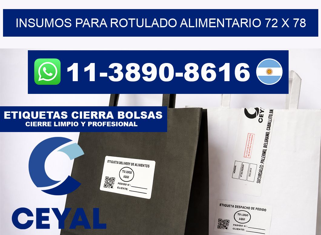 Insumos para rotulado alimentario 72 x 78