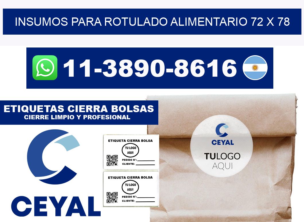 Insumos para rotulado alimentario 72 x 78