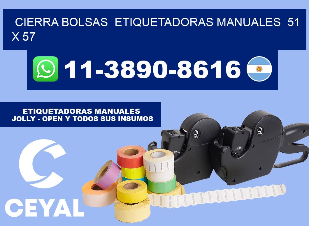 cierra bolsas  Etiquetadoras Manuales  51 x 57